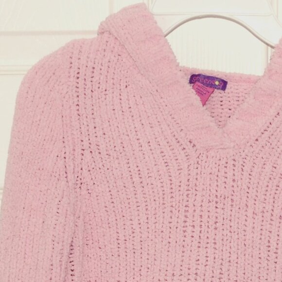 Macy's Greendog Girls Size 6X, Light Pink Ultra-Light & Soft Knit Hoodie - Picture 4 of 4